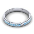 thumbnail image 3 of 0.30 Carat Beautiful Round Cut Blue Topaz & Aquamarine Gemstone Wedding Eternity Band for her 18K White Gold Size 6.5 by Diamond-Capitals, 3 of 8