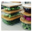 thumbnail image 4 of STONE & CLAY Food Storage Containers Set - Glass Meal Prep Lunch Boxes with Bamboo Lids - Reusable, Microwavable, & Dishwasher Safe - 3 Rectangle Containers - Small (35oz), Medium (51oz), Large (76oz), 4 of 5