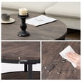 thumbnail image 5 of Round Coffee Table, 35.5" Rustic Coffee Table ,Cocktaile Table with 2-Tier Wooden Storage Shelf, Modern Living Room Furniture, Light Walnut, 5 of 7