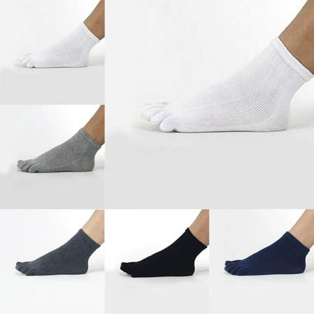 EFINNY Mens Boys Casual Cotton Five Finger Toe Socks Long Ankle