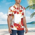 thumbnail image 3 of Kll Men'S Hawaiian Shirt Short Sleeve Button Down Beach Shirts-Bullfinch On Branch, 3 of 7