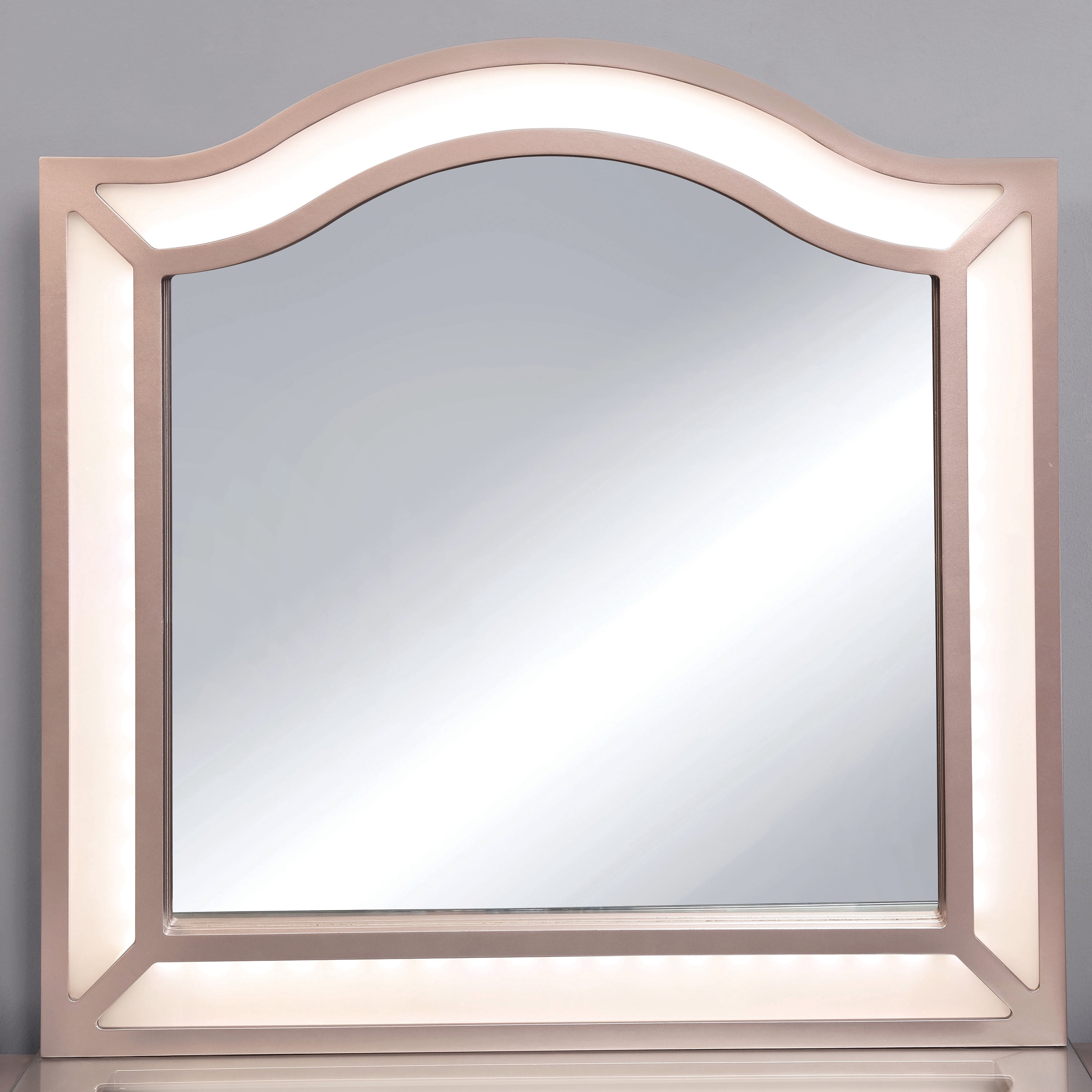 Furniture of America Urman Transitional LED 3-Piece Vanity Set, Rose Gold