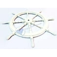thumbnail image 5 of Nautical Vintage White Wood Crafted Pirate's Ship Wheel - Captain Maritime Beach Home Decor Gift - Nagina International (42 Inches), 5 of 5