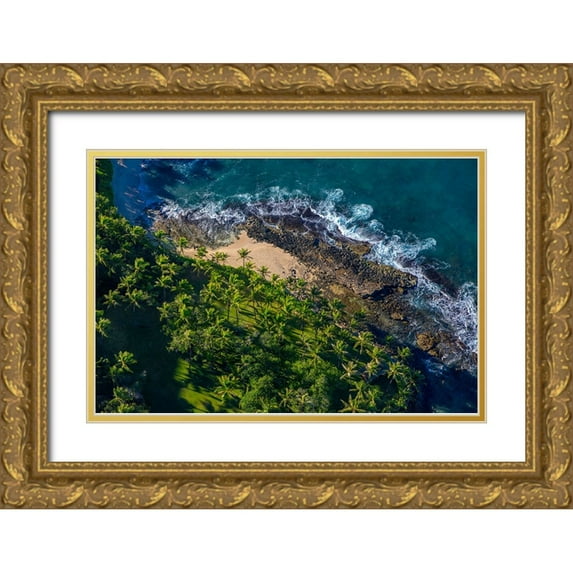 Peebles, Douglas 18x13 Gold Ornate Wood Framed with Double Matting Museum Art Print Titled - Koolina-Oahu-Hawaii