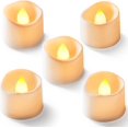 thumbnail image 3 of Homemory Paquete de 12 velas LED sin llama, funciona con pilas, más de 200 horas de velas falsas, velas votivas eléctricas LED parpadeantes para Halloween, Navidad, decoración de mesa central de boda, 3 of 4