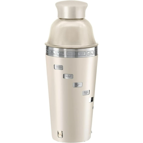 Oggi Dial-a-Drink 15 Recipe Stainless Steel Cocktail Shaker (1 lt, 34 oz) - Warm Gray