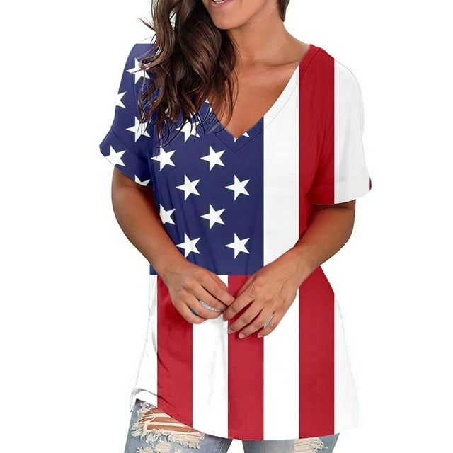 Birdeem Women Crewneck Print Tees Short Sleeve T Shirt Blouse Loose Tops
