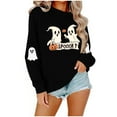 thumbnail image 6 of Halloween Sweatshirts for Womens Crewneck Ghost Printed Shirts Fall Winter Long Sleeve Sweaters Casual Blouses Loose Sweatshirt Pullover Top Halloween Costumes, 6 of 8