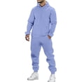 thumbnail image 2 of Conairie Men Sweatsuits 2 Piece Set Casual Solid Color Hoodies Sweatshirt And Joggers Sweatpants Set Street Fall Sport Suit Sets Clothes Outfits Light Blue XXL, 2 of 4