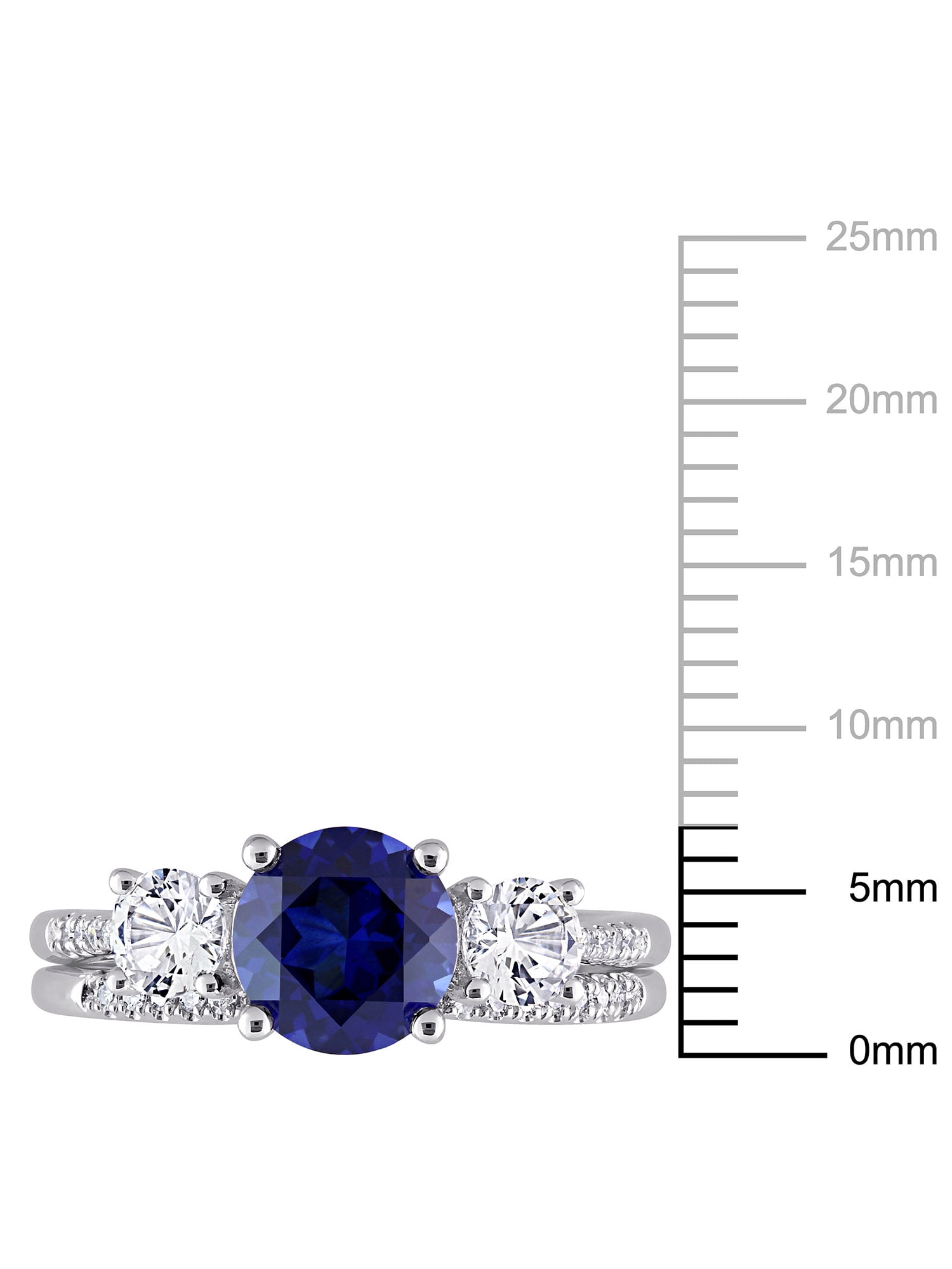 Everly Women's Created Sapphire 10k White Gold Bridal Set