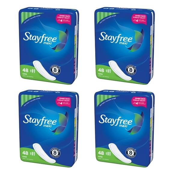 STAYFREE Maxi Pads, Super 48 ea (Pack of 4)