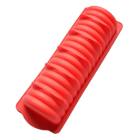 

Caterpillar Ribbed Loaf Pan Silicone Mold Bread Hot Dog Form Bakeware For DIY Dessert