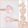 thumbnail image 4 of 16Pcs 2 Styles Natural Rose Quartz Pendant Heart Teardrop Quartz Charm Wire Wrapped Pendant Facted, 4 of 9