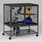 Critter Nation by MidWest Homes for Pets Single Unit Small Animal Cage, Habitat for Rats, Chinchillas, Ferrets, Sugar Gliders, Tool-Free Assembly, with Full-Width Doors, Shelf and Removable Base Pan