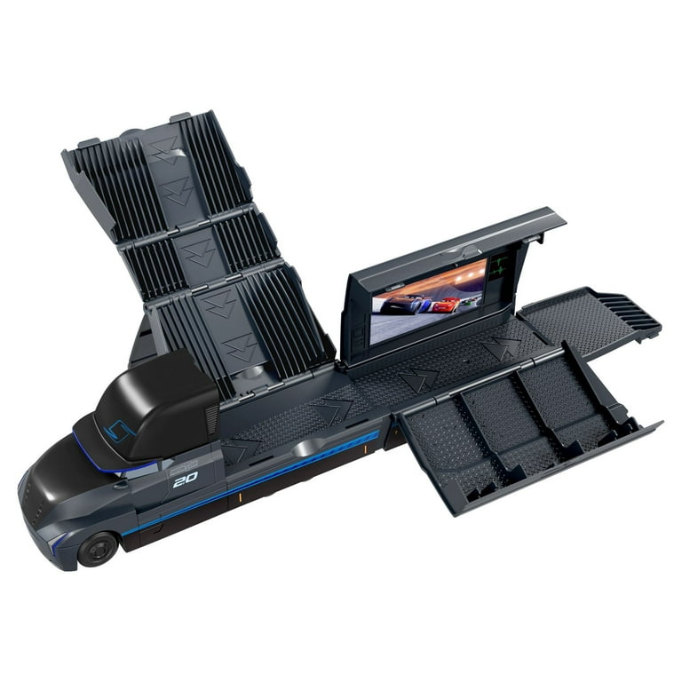 Disney Pixar Cars Jackson Storm Race Ready Transporter, Mini