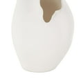 thumbnail image 5 of DecMode 15" Abstract Floral Inspired White Ceramic Vase with Wavy Folded Rim, 5 of 13