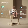 thumbnail image 2 of Stokke Trona Tripp Trapp 2 (Natural), Cojín 2 (Gris Nórdico) + Bandeja Stokke (Blanco) - Incluye Silla + Set Bebé con Arnés Extraíble para Niños 6-36 Meses, 2 of 5