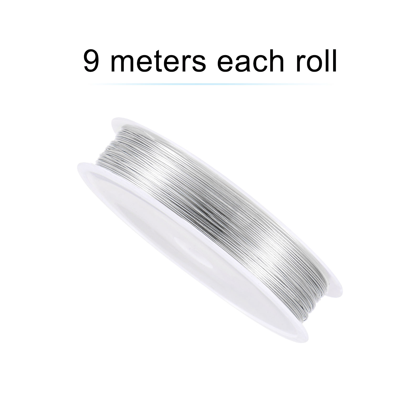 Unique Bargains Durable Copper Wire Resistant Beading Wires for Crafting and DIY Projects White 9m