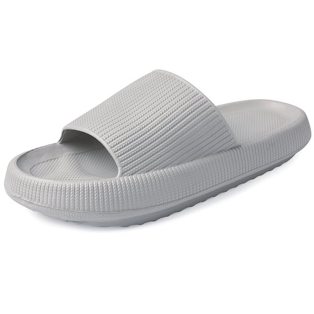 QUTETN Unisex Slides Sandals Soft Thick Sole Non-Slip Pillow Sandals