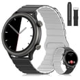 thumbnail image 1 of FreshFun 2024 Smartwatch Pulsera Deportiva Mujer Hombre Llamada Bluetooth Reloj Inteligente IP67 Correa Magnética Pantalla 1.39 Inch Monitoreo Ritmo Cardíaco Presión Arterial Sueño (2Correas), Negro, 1 of 5