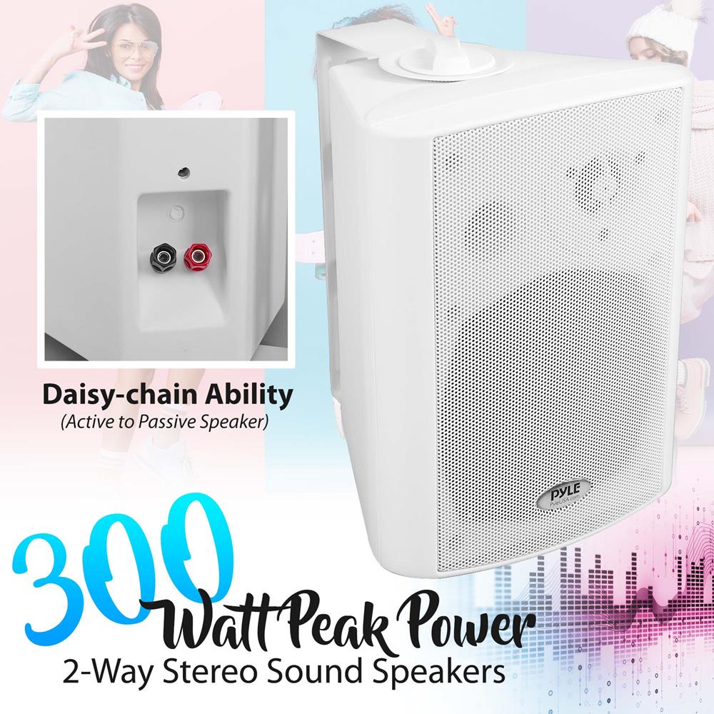 Pyle In-Wall / In-Ceiling Dual 6.5'' Enclosed Speaker Systems, 2-Way Flush Mount Stereo Speakers (Pair)