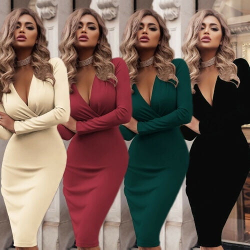 long sleeve cocktail midi dress