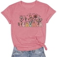 thumbnail image 2 of Teacher T Shirts for Women 2026 Summer Casual Short Sleeve Crewneck Flower Graphic Tees, 2 of 3
