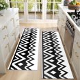 thumbnail image 4 of Kitchen Rugs Sets Of 2,Black and White Zigzag Pattern Anti Fatigue Kitchen Mat Rugs Non Slip Washable,Decorative Kitchen Floor Mats for Kitchen,Sink,Laundry,17"X47", 4 of 5