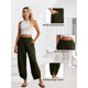 thumbnail image 4 of Pantalones de pierna ancha Feiersi holgados, cintura elástica, casual, estilo palazzo, 4 of 5