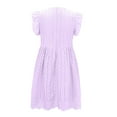thumbnail image 6 of vigerkar Women's Sexy Summer V Neck Dress with Short Loose Ruffle Sleeve Dress Purple, L, 6 of 6
