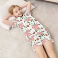 thumbnail image 6 of Silky Satin Kids' Pajama Set Breathable & Smooth Unisex Button-Down Pajamas Strawberry Bow Pattern, 6 of 8
