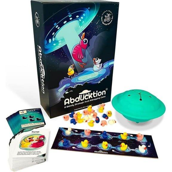 Abducktion - A weirdly Strategic Duck Kidnapping Game, 15-Minutes of Light Strategy of Ducks, a UFO, and Mind-Bending, Shape-Finding Logic!