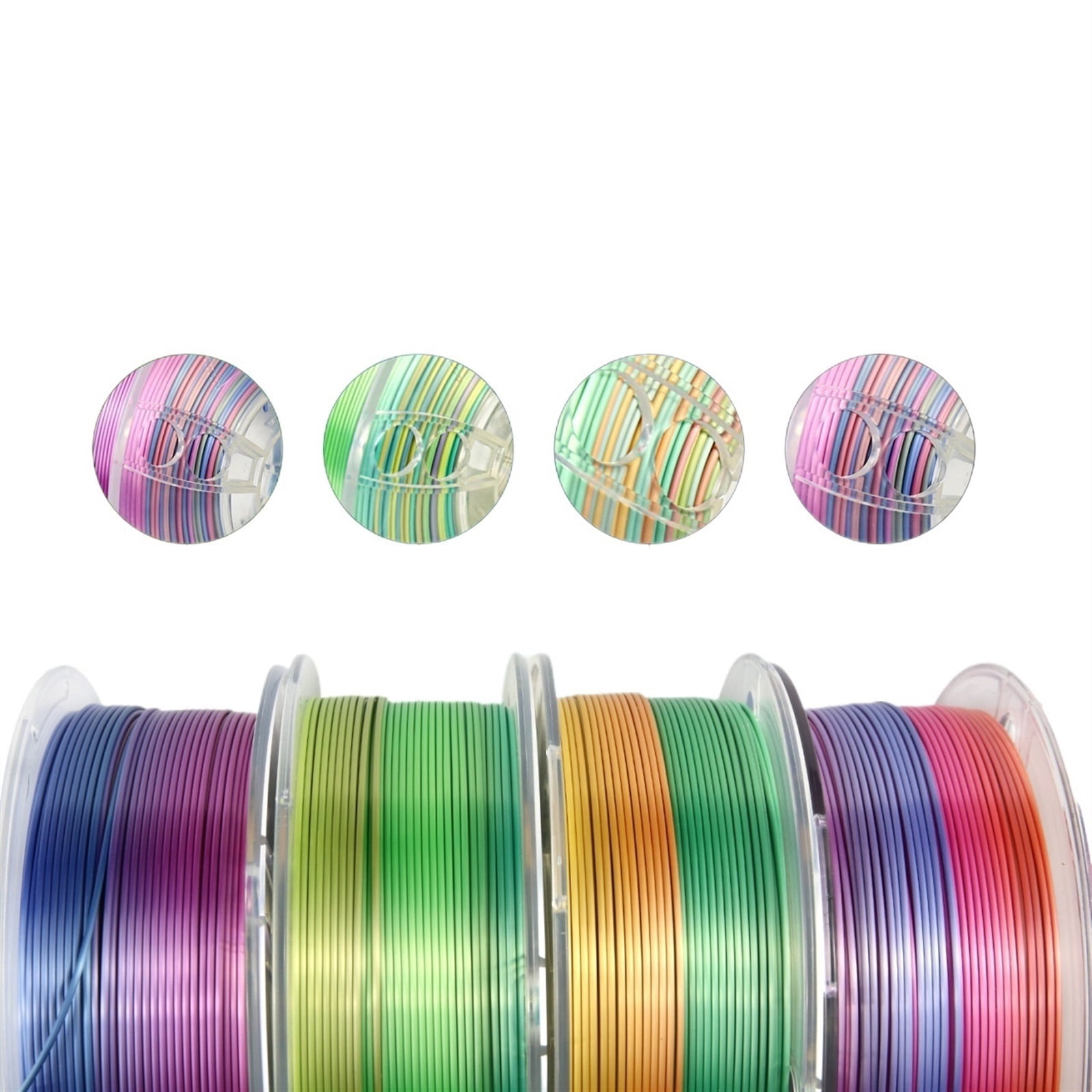 3D Printer Filament Silk Multicolor Gradually Changing Color PLA Filament 1Kg Spool for 3D Printing