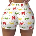 thumbnail image 2 of Salouo cartoon colorful Bow tie Print Women's Athletic Shorts,Booty Shorts Biker Shorts High Waisted Elastic Workout Shorts for Yoga Gym Running Sports-Medium, 2 of 8