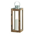 thumbnail image 2 of Gallery of Light 10018830 Metal Top Square Wood Lantern, Large, 2 of 2