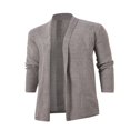 thumbnail image 2 of Men Cardigan Sweaters Solid Color Shawl Collar Long Sleeve Knitted Fall Casual Long Cardigan, 2 of 5