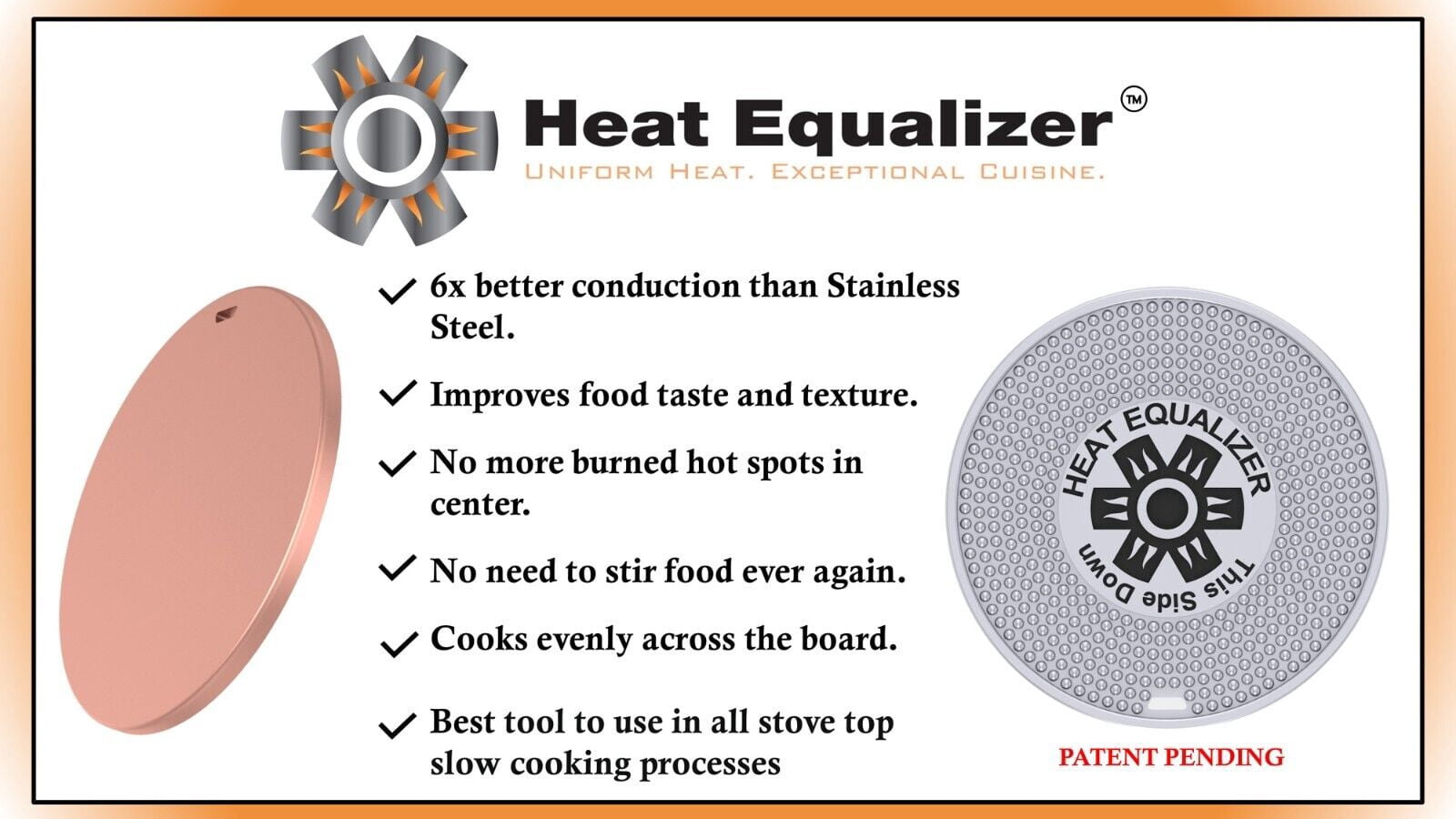 Set of 3 Heat Equalizer-Heat Diffuser for Gas Stoves 6”-8”-9.25 inch None Stick Copper finish – Aluminum & Copper Alloy Hot Plate for Even Cooking-Burner Cover & Simmer Plate