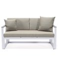 thumbnail image 3 of LeisureMod Chelsea Modern White 3 Piece Outdoor Aluminum Sectional Beige, 3 of 17