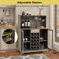 thumbnail image 5 of Costway 2-Door Buffet Bar Cabinet Kitchen Storage Sideboard Wine Rack Glass Holder Grey, 5 of 10