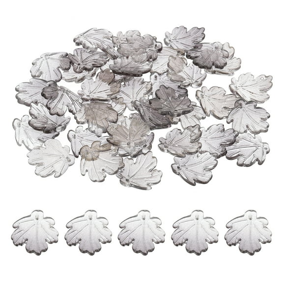 Uxcell Leaf Beads, Crystal Maple Leaf Beads Translucent Czech Glass Beads, Black