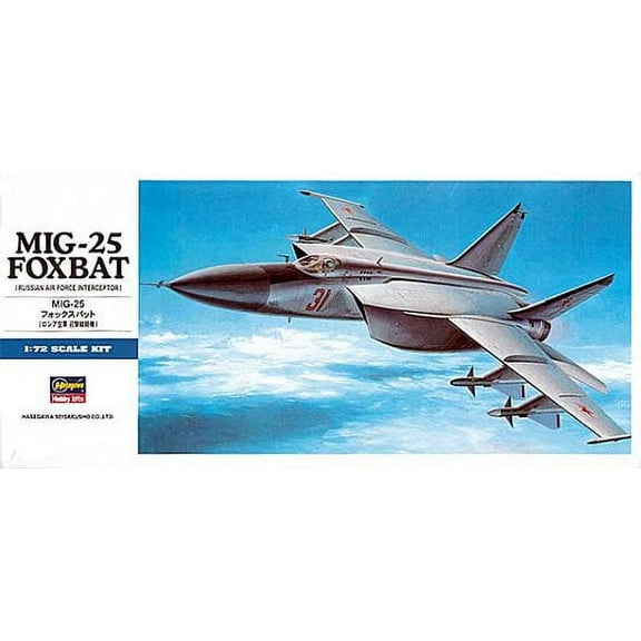 Mig-25 Foxbat - Soviet - Russian Air Force 1/72 Scale Model Building Kit - Hasegawa 00434