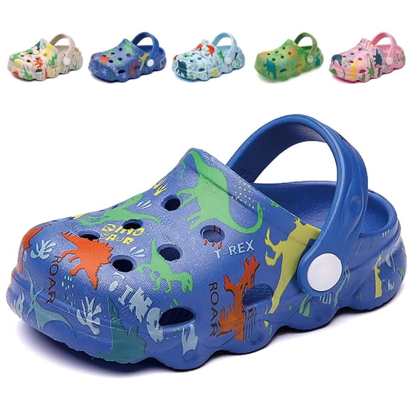 Fadezar Toddler Boys Girls Dinosaur Clogs Kids Slip-on Garden Shoes Beach Pool Sandals