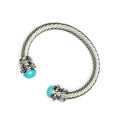 thumbnail image 3 of Woke Creations Womens Turquoise Fashion Jewelry Bangle Bracelet Silver in Gift Box, 3 of 5