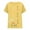 Yellow, variant on Ichuanyi Oversized Crew Neck Linen Tops for Women Short Sleeve Printed Short Sleeve Button T-shirt Blouse