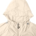 thumbnail image 4 of Zivyakyro Zip up Men's Rain Jacket Workout Windbreaker Lightweight Long Sleeve Jackets Sun Protection Colorblock Hooded Beige M, 4 of 9