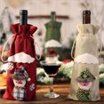 thumbnail image 3 of 3 artículos de decoración navideña juego de botellas de vino champán bolsa para botellas de vino vestido de mesa 30*14cm, 3 of 5