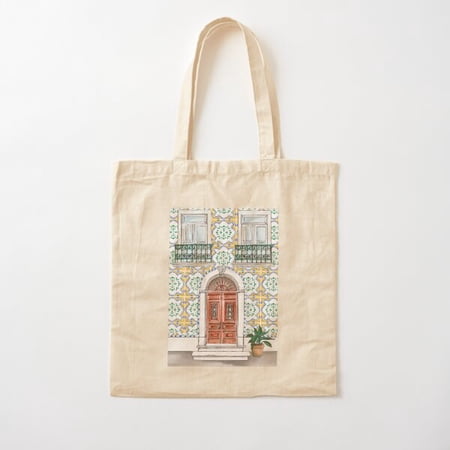 House In Portugal With Typical Tiles Canvas Tote Bags, Reusable Shopping Bag