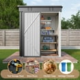 thumbnail image 5 of Asofer 5' x 3' Shed and Outdoor Storage Clearance, Outdoor Cabinets with Lockable Door, Grey, 5 of 10