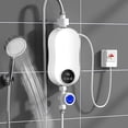 thumbnail image 1 of QUETO 5500W Mini Electric Water Heater with Shower Head and LED Indicator, 220V IPX4 Waterproof Fast Heating, Instant Constant Temperature Water Heater for Kitchen, Bathroom, 1 of 5