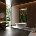 thumbnail image 5 of 65" Freestanding Solid Surface Bathtub, Luxury Handcrafted Stone Resin Freestanding Soaking Bathtub with Overflow and Pop-up Drain, Matte White 24S06-65MW, 5 of 17